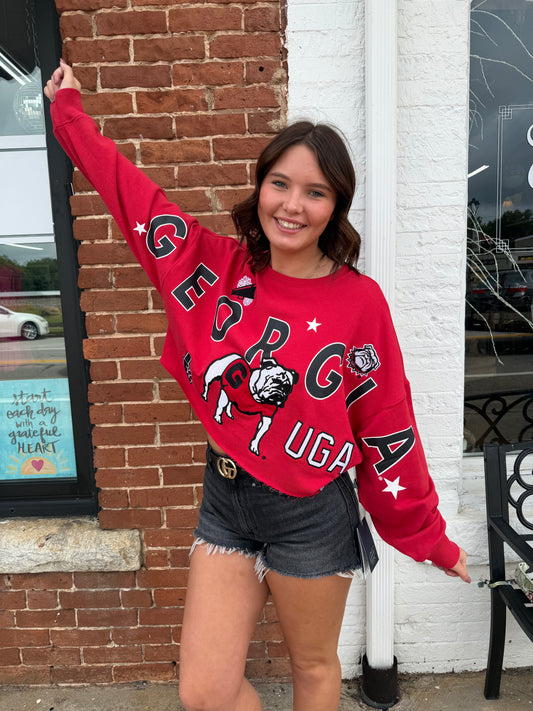 Georgia Patched Up Cropped Longsleeve – Officially Licensed