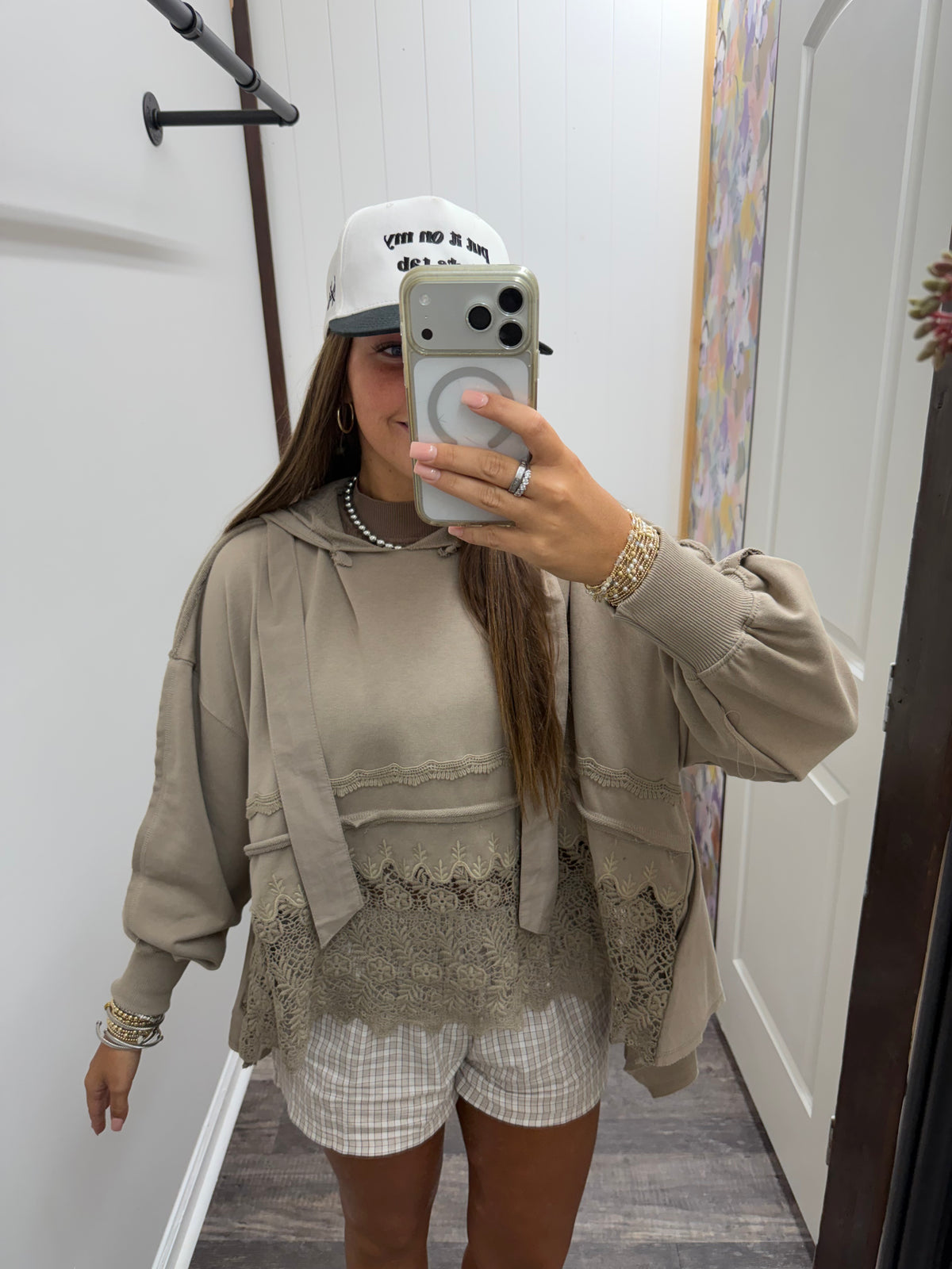 Willow Mineral-Wash Terry & Eyelet Sweatshirt