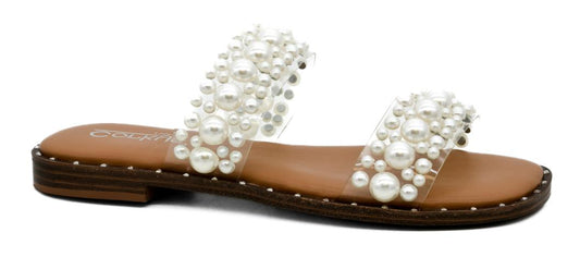 Corkys Clear With Pearls Sandals Corkys