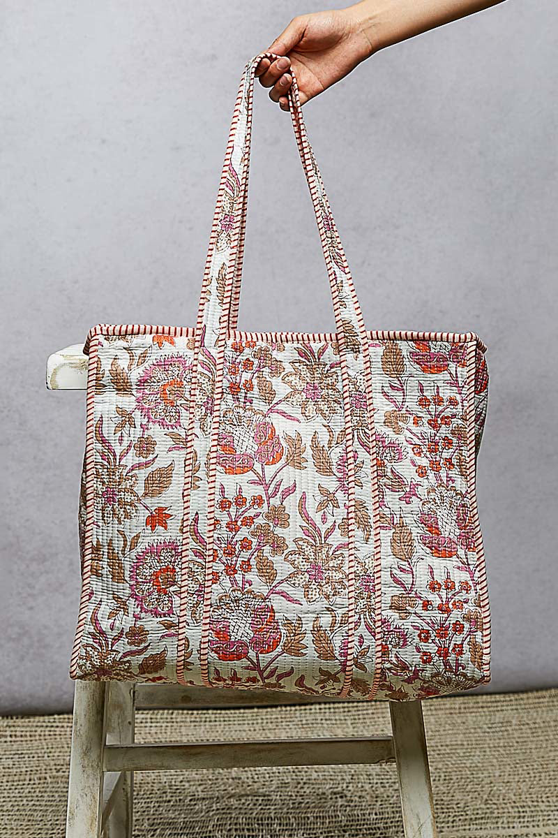 POL Quilted Printed Tote Bag