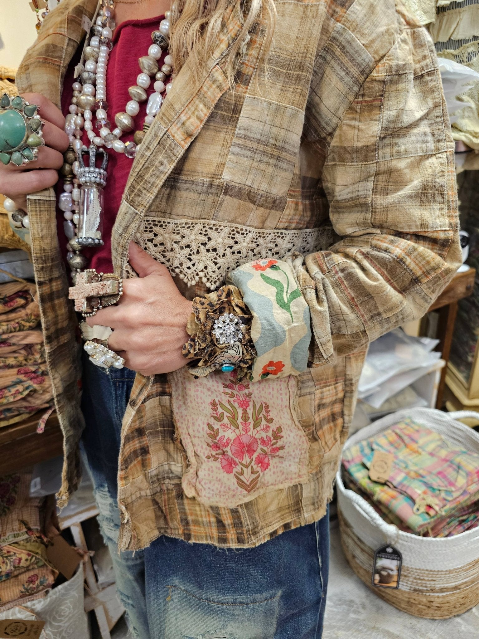 A Rare Bird Honey Beige Flower Jacket - 926 West