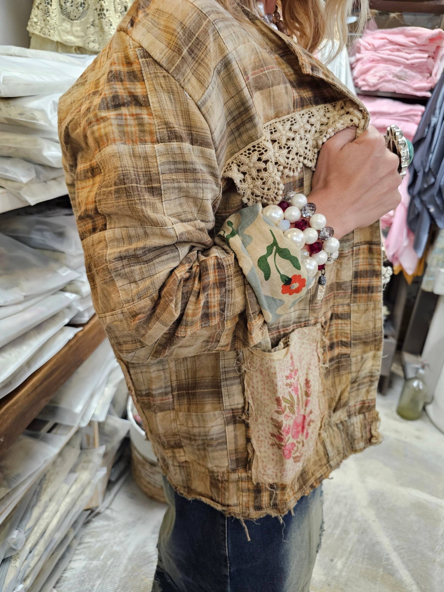 A Rare Bird Honey Beige Flower Jacket - 926 West