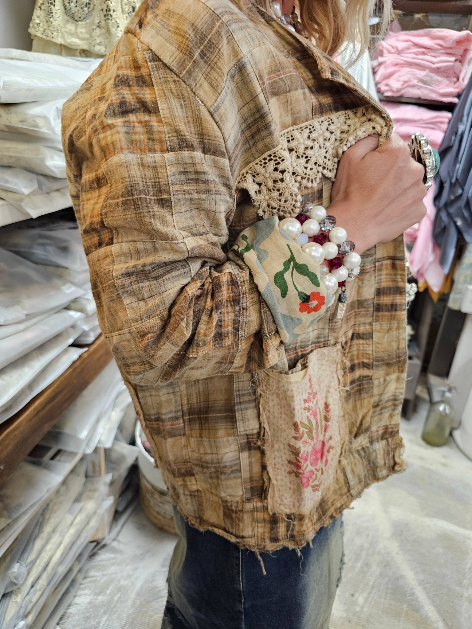 A Rare Bird Honey Beige Flower Jacket - 926 West
