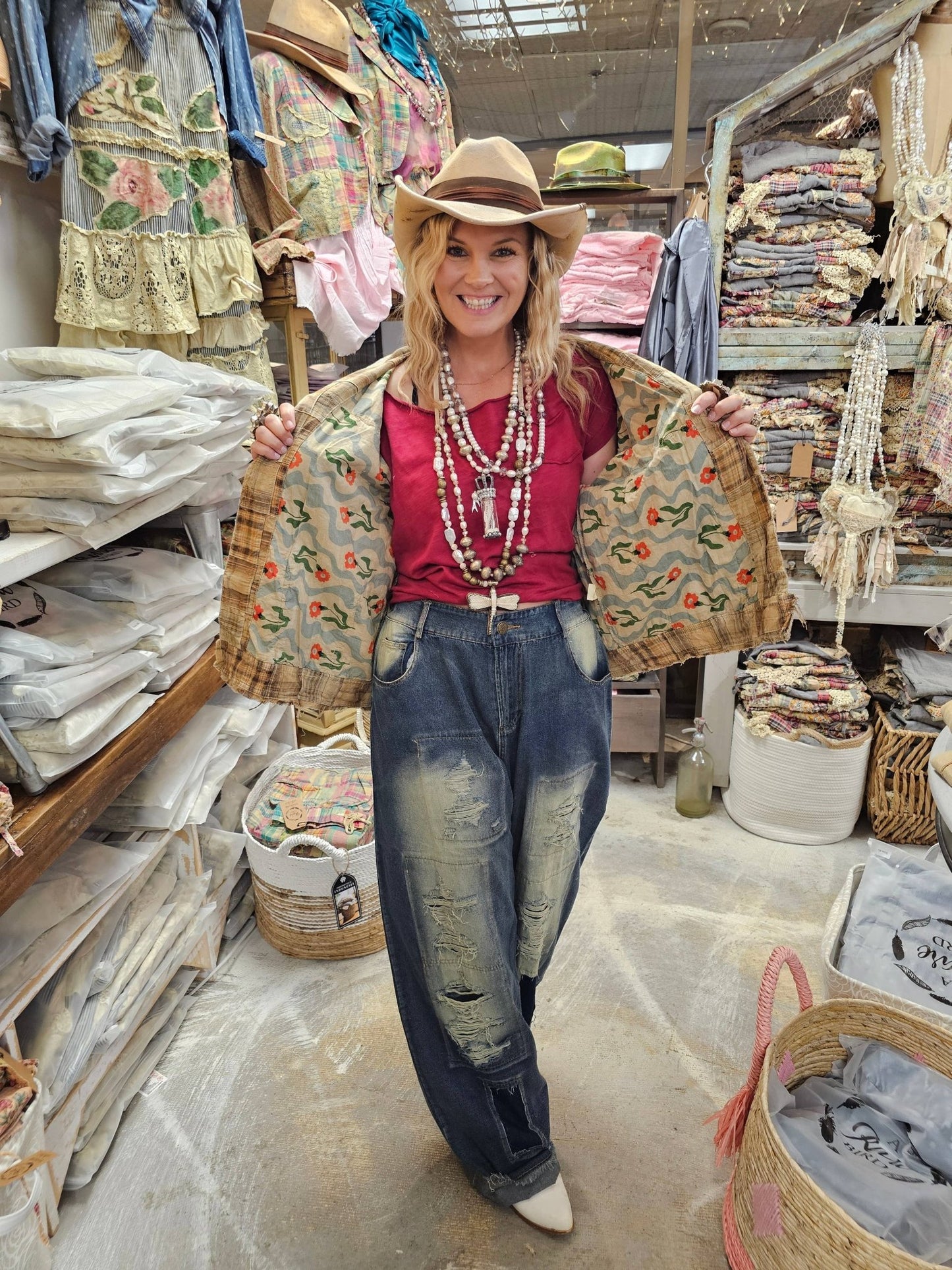 A Rare Bird Honey Beige Flower Jacket - 926 West