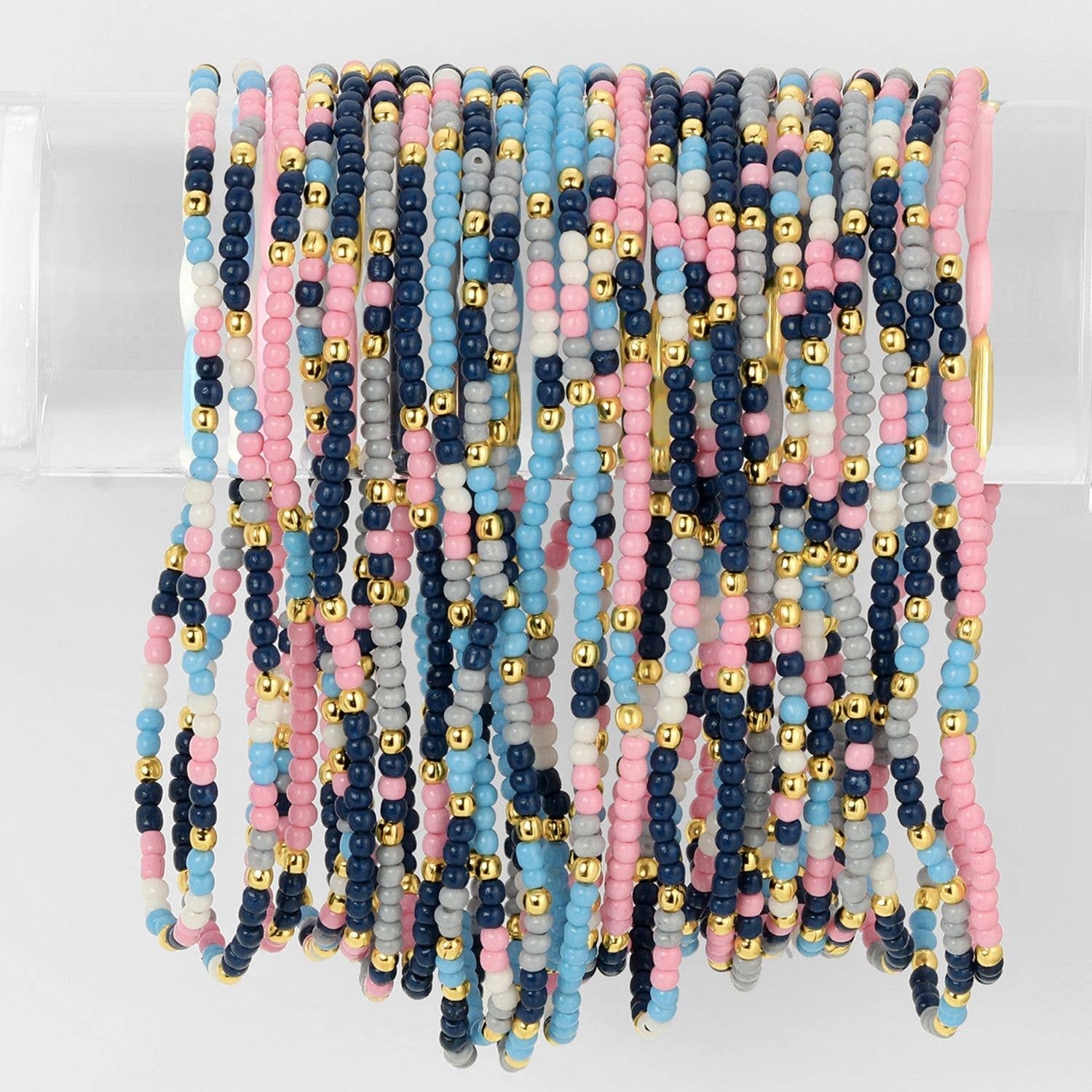 SPLENDID IRIS- Assorted 2mm Stretch Seed Bead Bracelets - 926 West