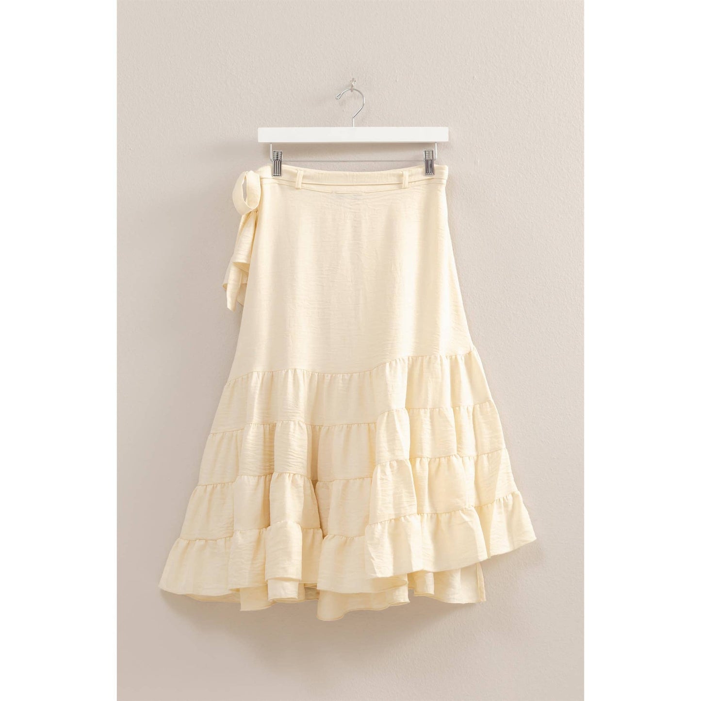 Cotton Candy Waist Tiered Wrap Maxi Skirt