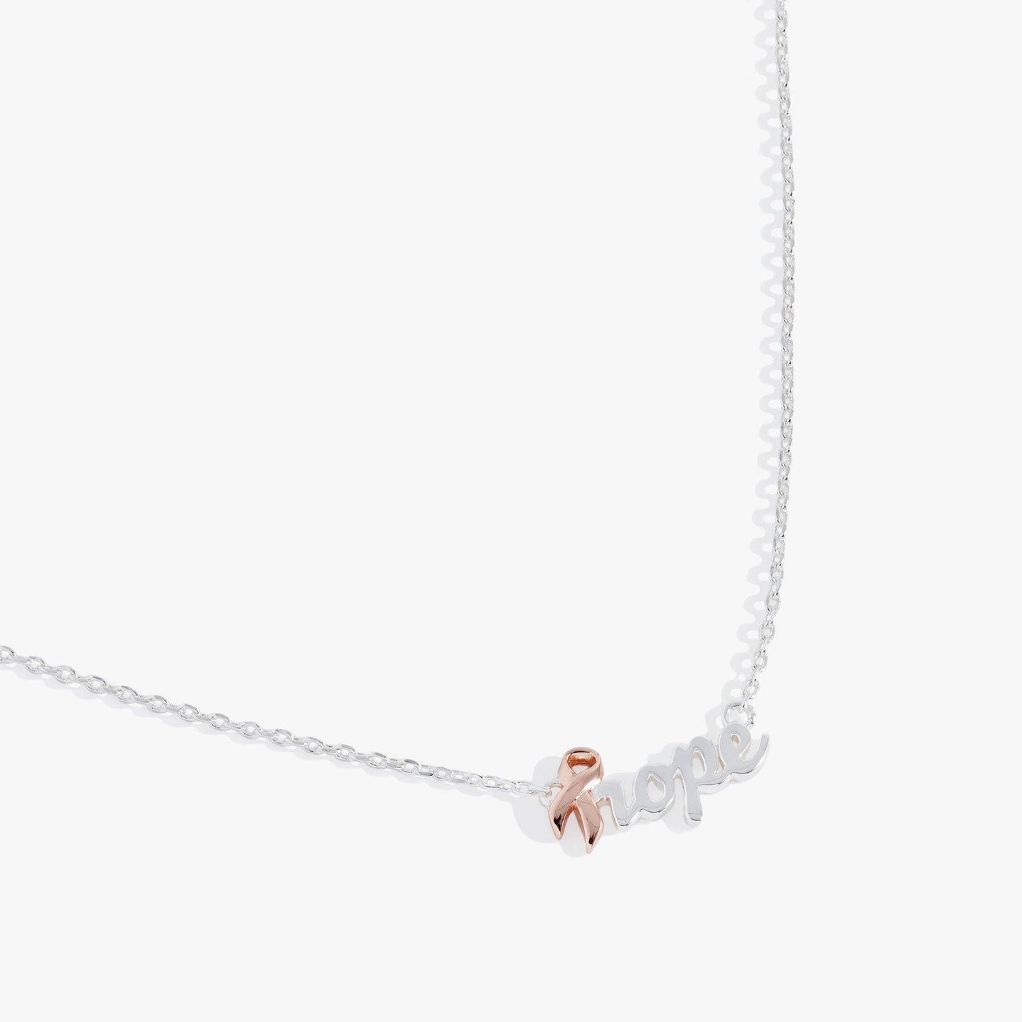 ALEX + ANI - 'Hope' Breast Cancer Awareness Pink Ribbon Necklace