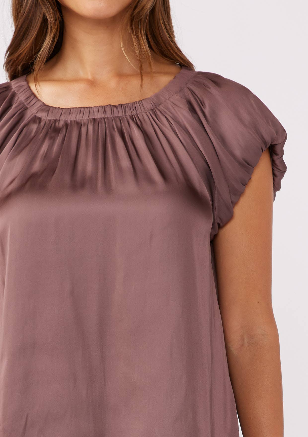 FINAL SALE- Short Sleeve Raglan Top with Back Tie 926 WEST