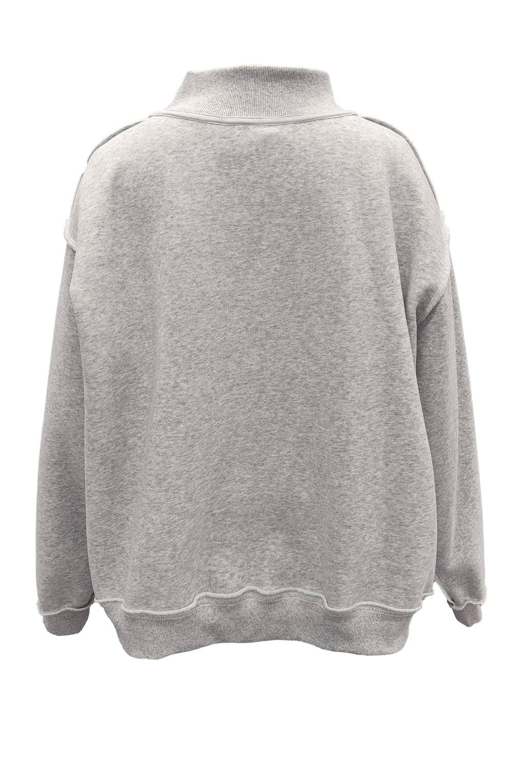 'GA' GEORGIA Embroidered Mock Neck Sweatshirt