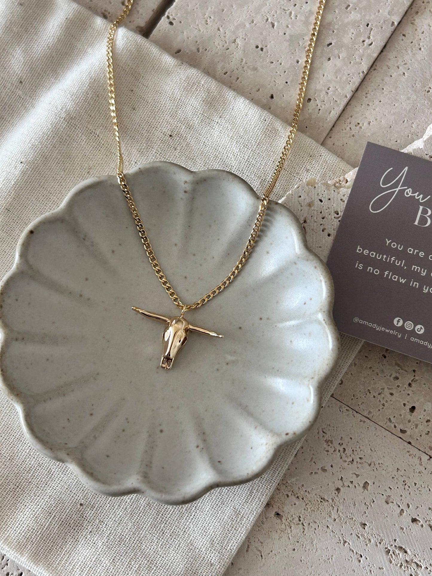 Buffalo Skull Pendant Necklace | Cowgirl Charm Jewelry