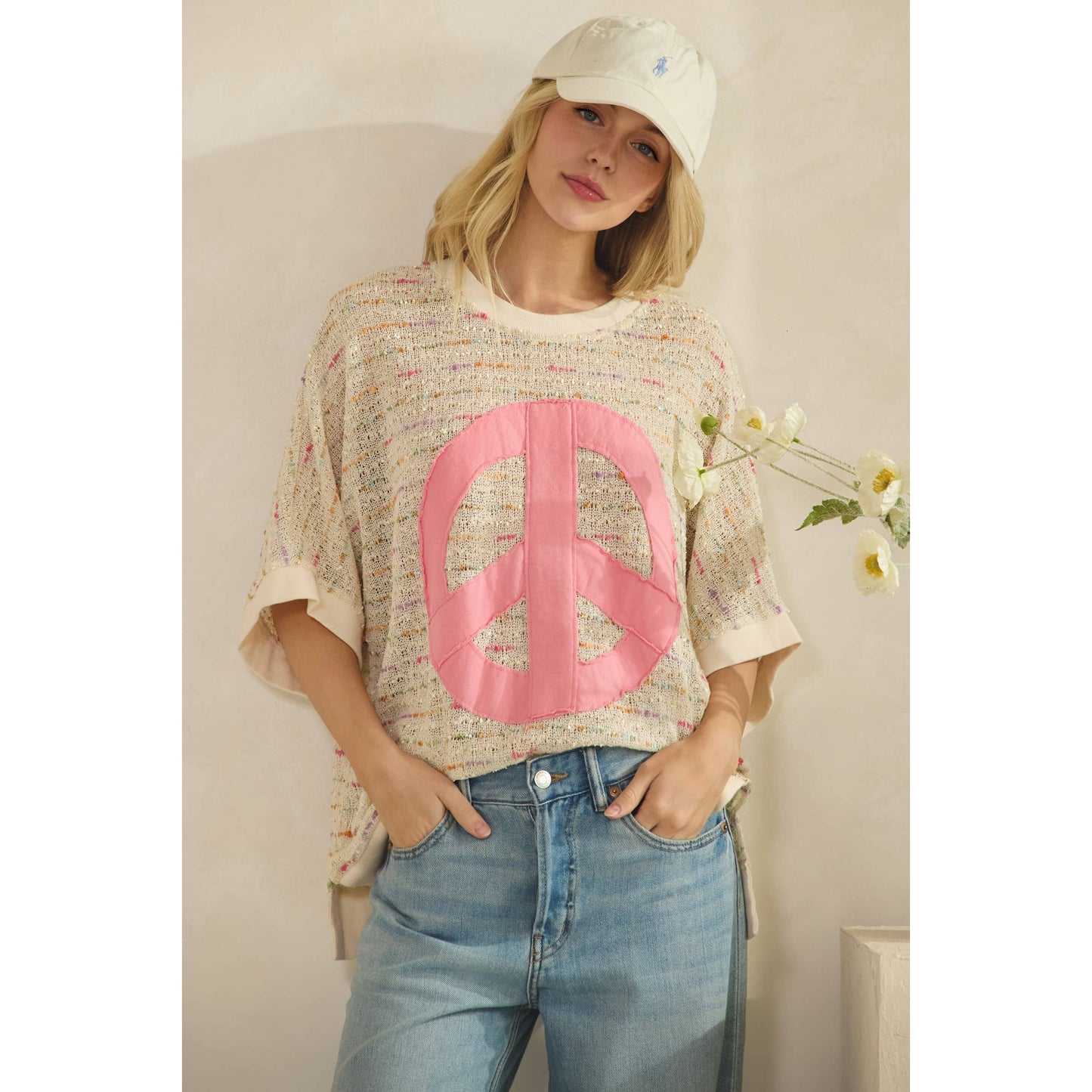 Sage & Fig - CANDY POP PEACE KNIT TOP