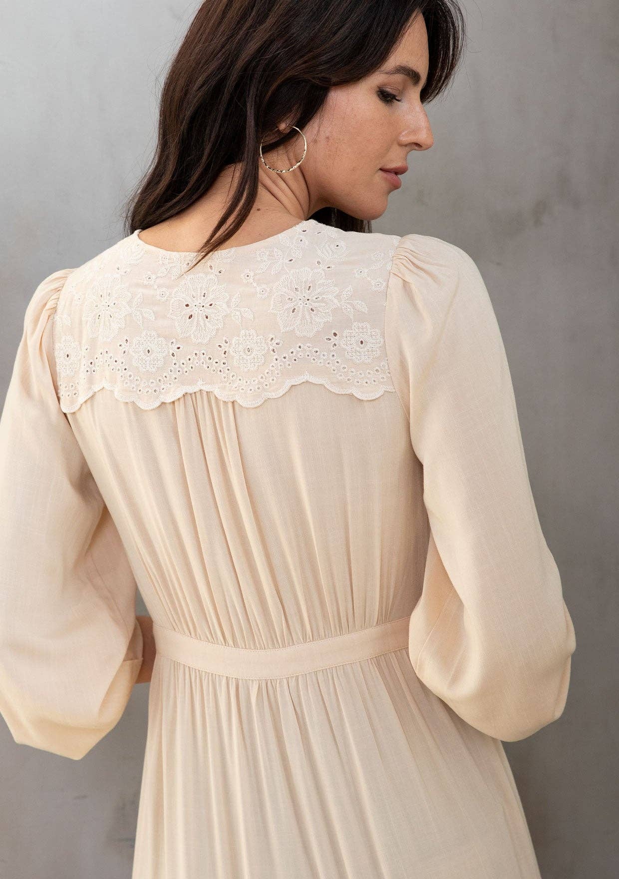 Retro Boho Embroidered Ruffled Maxi Kimono Robe 926 WEST