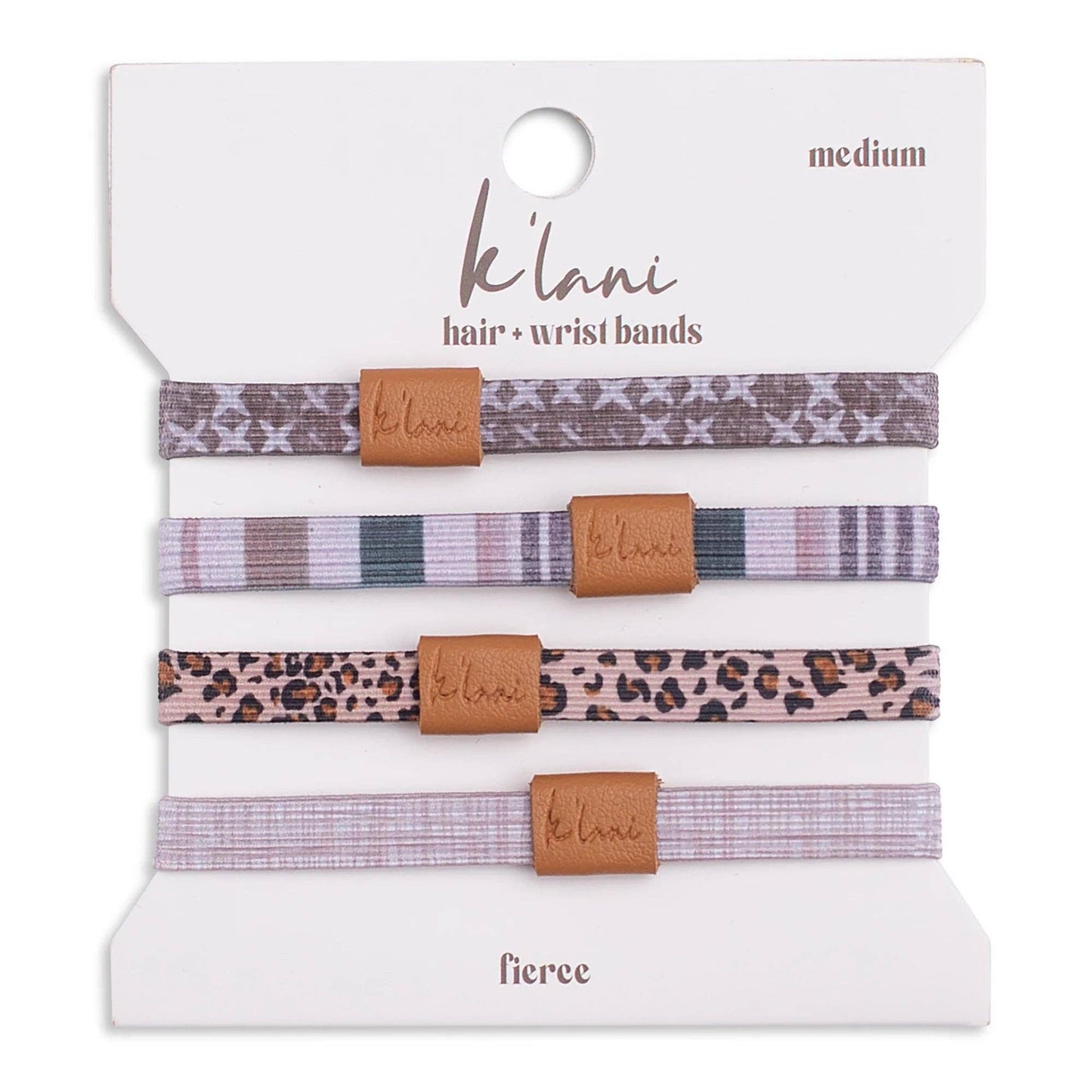 "Fierce" Earthy Tone Animal Print Hair Tie Bracelets