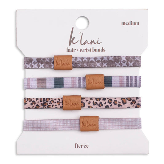 "Fierce" Earthy Tone Animal Print Hair Tie Bracelets