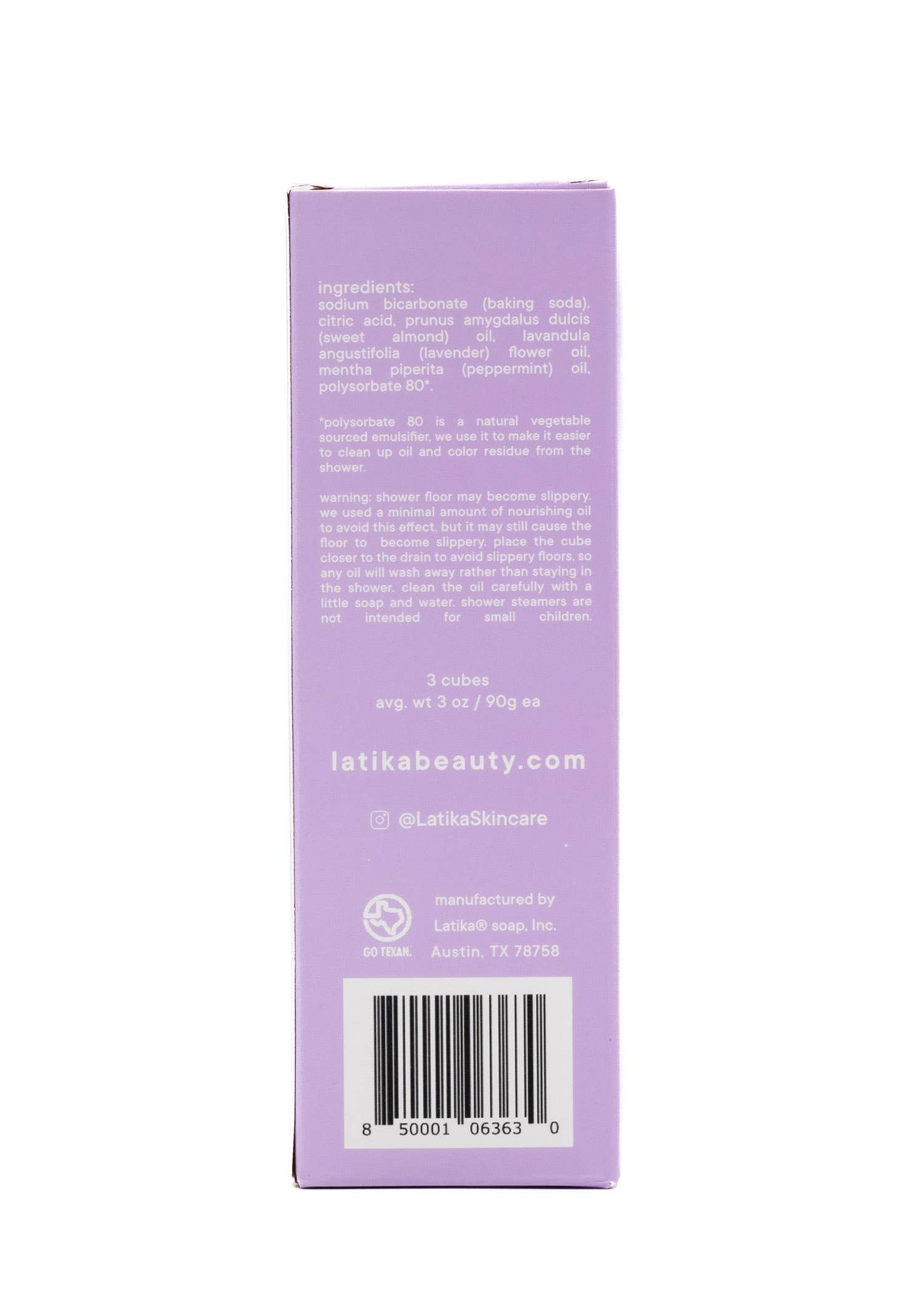 Shower Steamer Lavender Aromatherapy Calm Latika Beauty