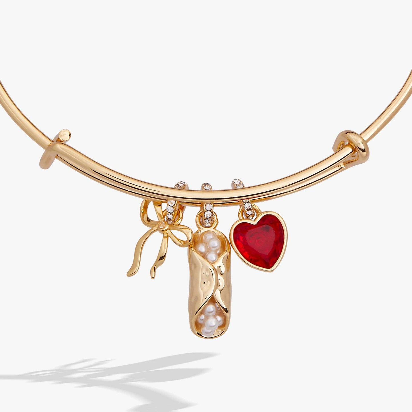 ALEX + ANI - 'There Cannoli Be You' Bow & Heart Multi Charm Bangle