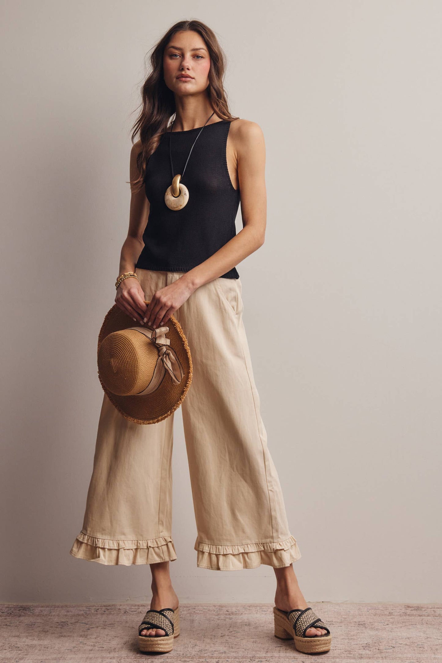 Forte Sleeveless Cotton Knit Tank Top - 926 West