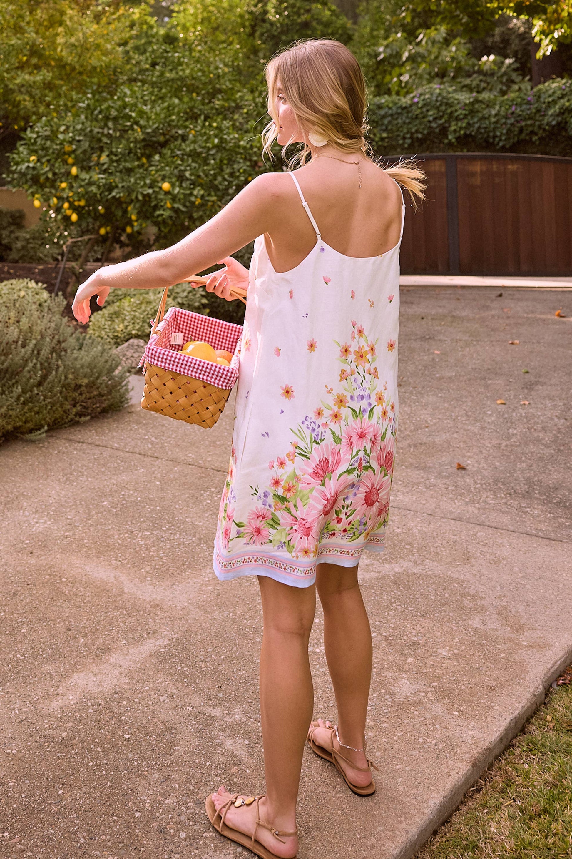 SKIES ARE BLUE - Floral Border Print Mini Dress - 926 West