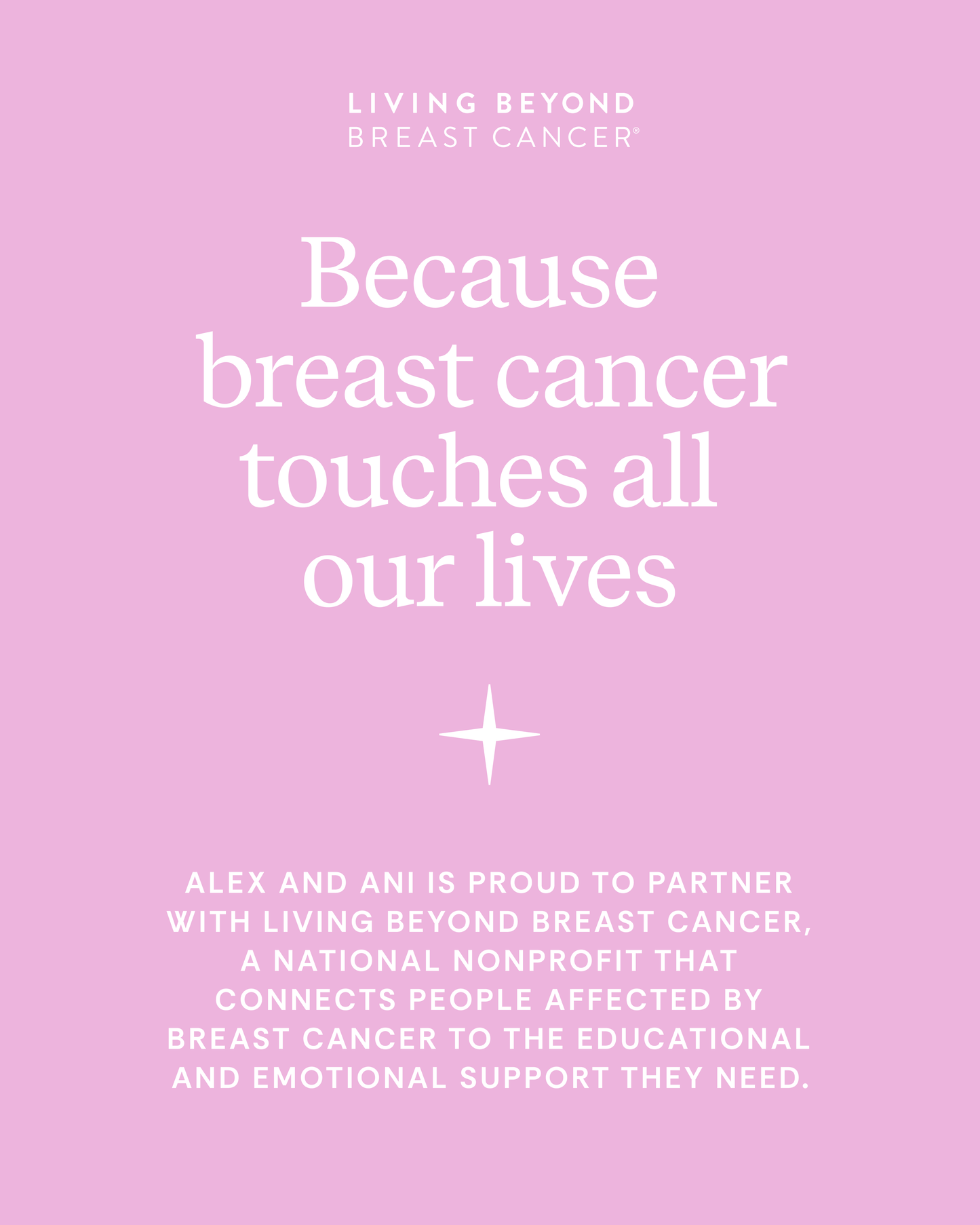 ALEX + ANI - 'Hope' Breast Cancer Awareness Pink Ribbon Necklace