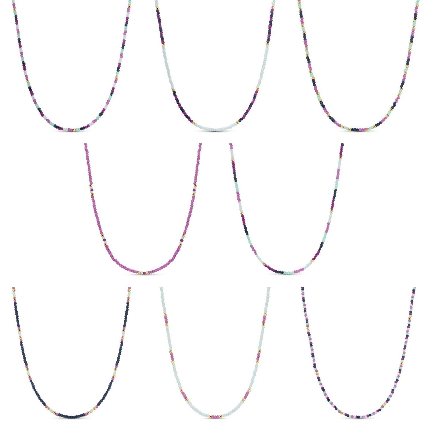 Splendid Iris - Delicate Seed Bead Necklaces - Assorted - 926 West