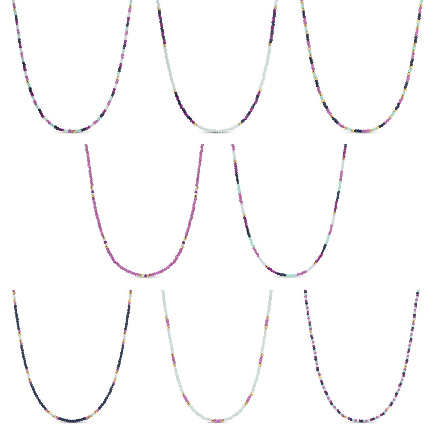 Splendid Iris - Delicate Seed Bead Necklaces - Assorted - 926 West