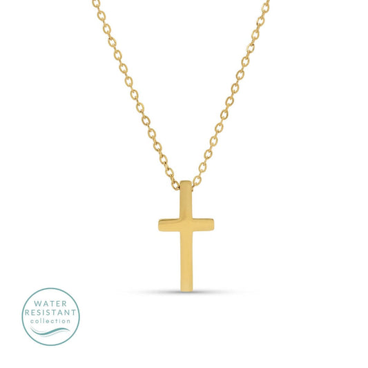 Splendid Iris - Timeless Cross Pendant Necklace, Water Resistant - 926 West