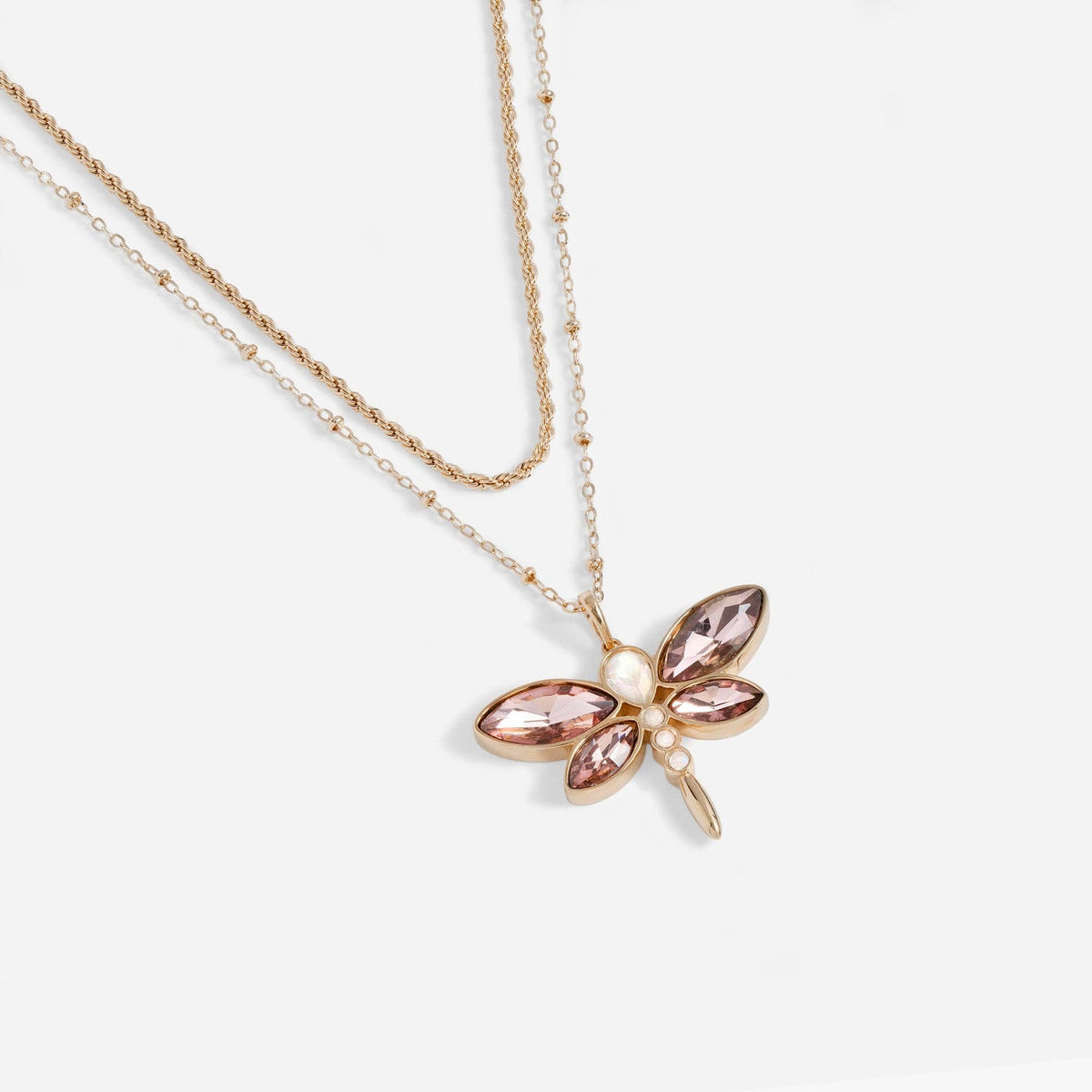 Alex & Ani Crystal Dragonfly Double Layer Necklace
