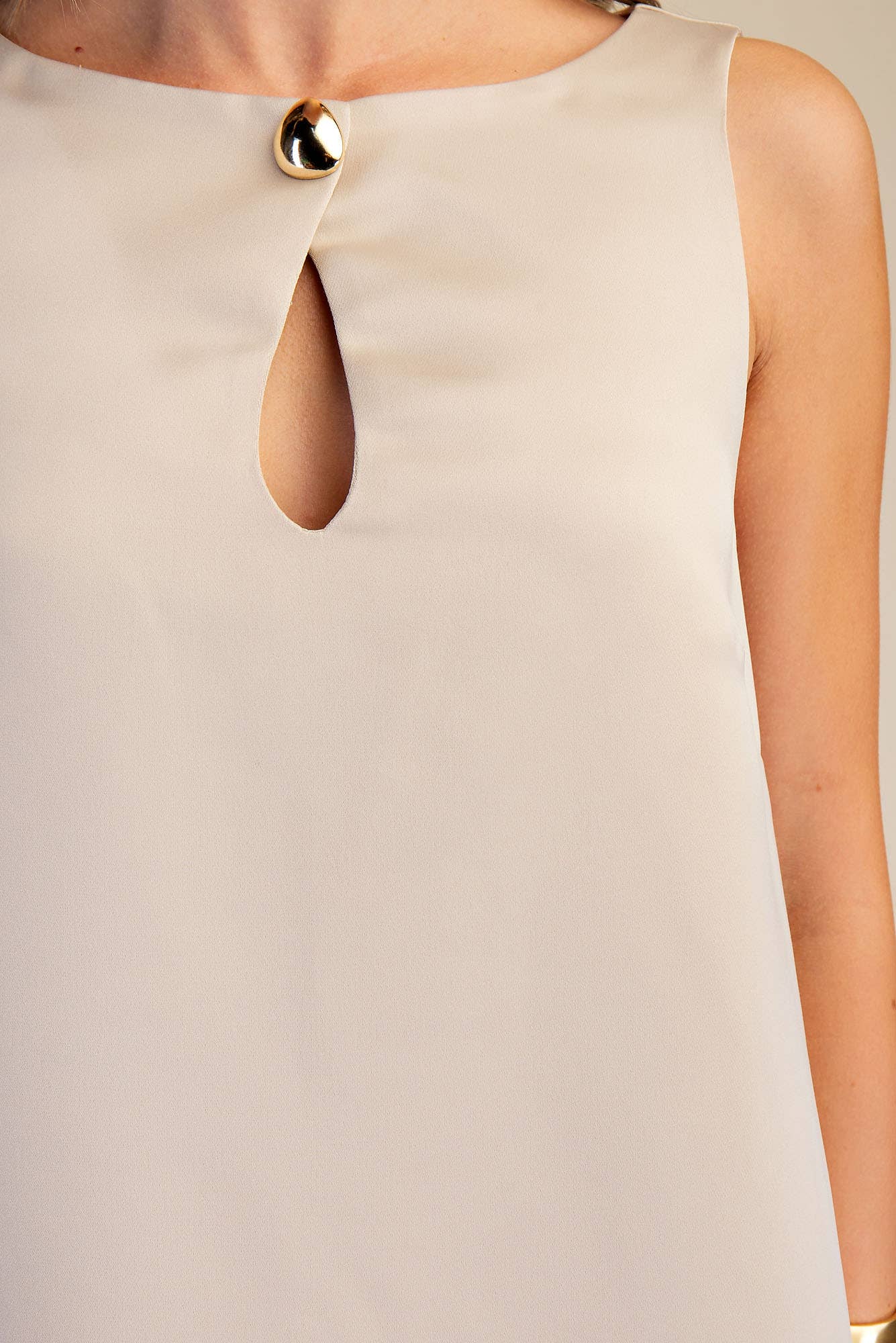 GLAM - Round Neck Shift Mini Dress