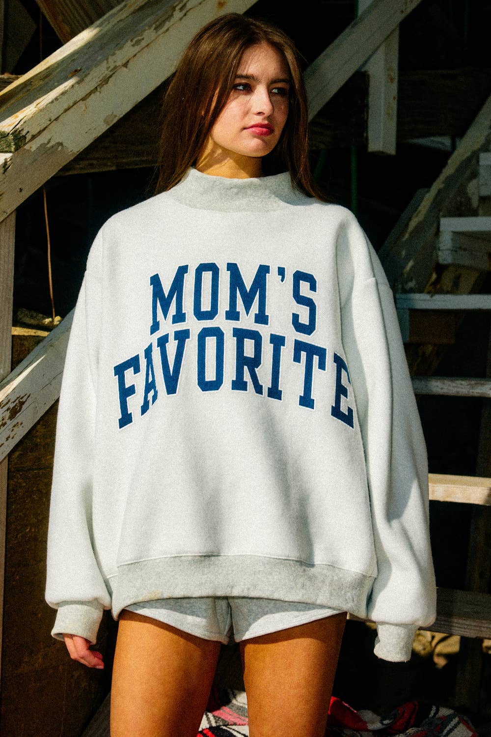 Dad / Moms Favorite Reversible Mock-Neck Sweatshirt