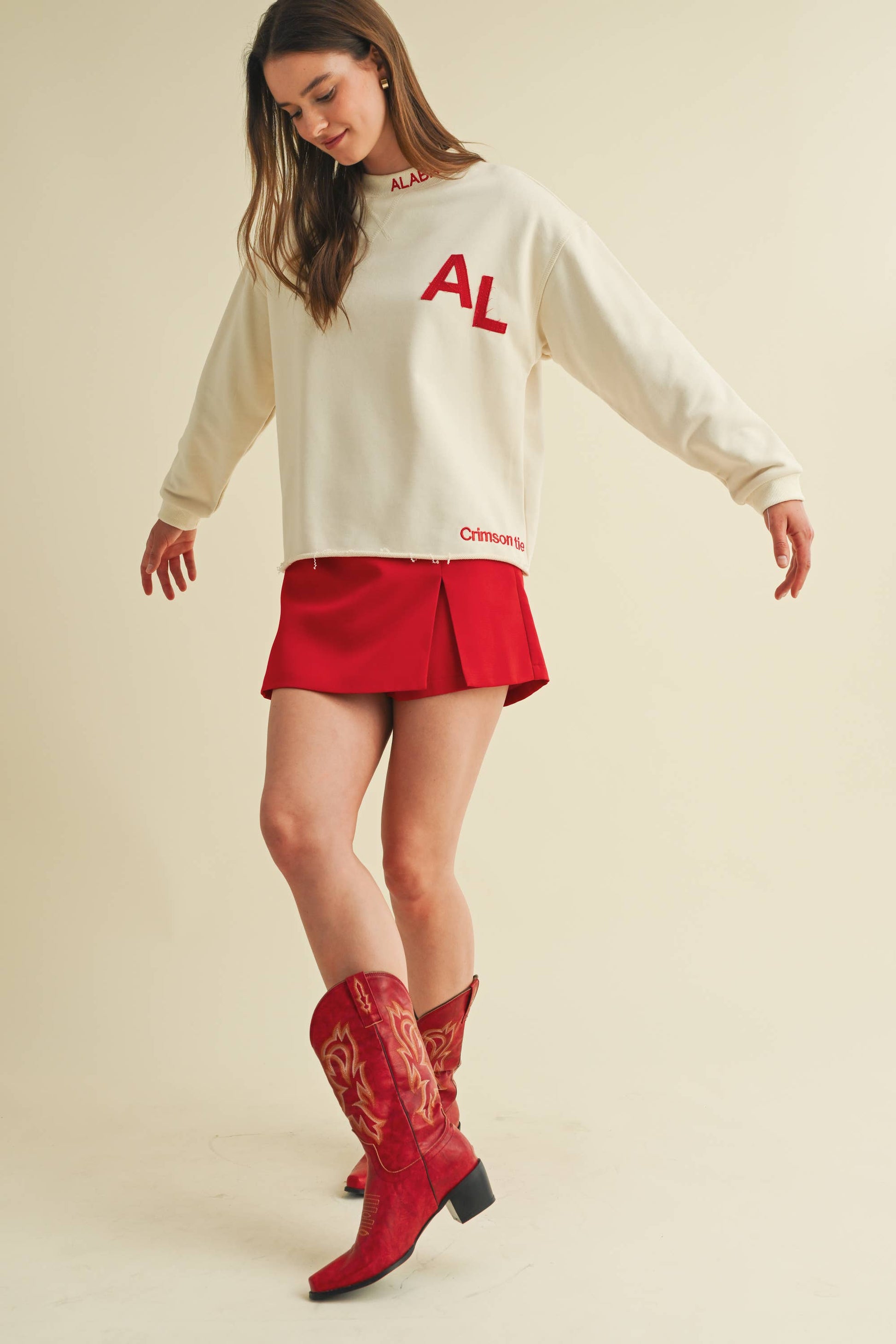 CRIMSON TIDE PRINT PULLOVER SWEATER Cloud Ten