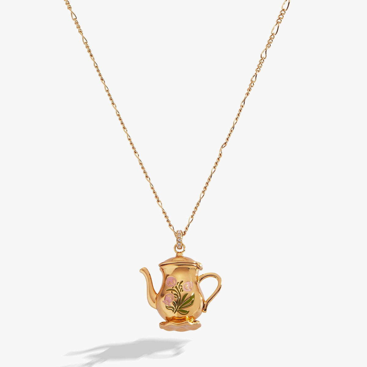 Alex & Ani Tea Party Kettle Locket Pendant Necklace