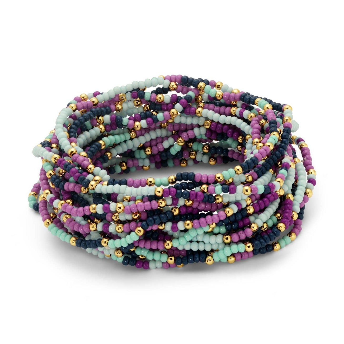 SPLENDID IRIS- Assorted 2mm Stretch Seed Bead Bracelets - 926 West