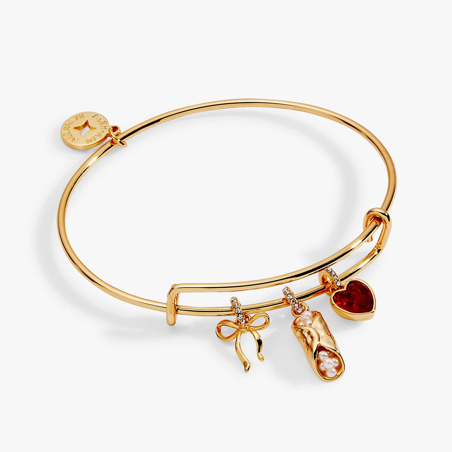 ALEX + ANI - 'There Cannoli Be You' Bow & Heart Multi Charm Bangle