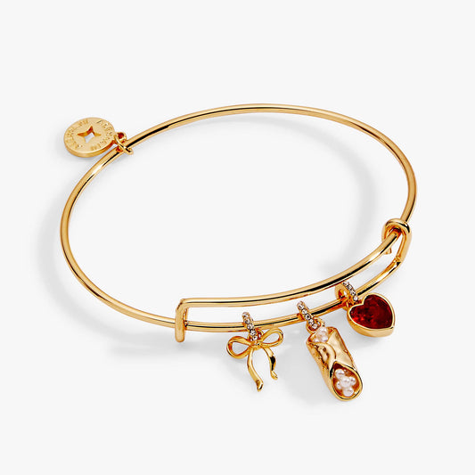 ALEX + ANI - 'There Cannoli Be You' Bow & Heart Multi Charm Bangle