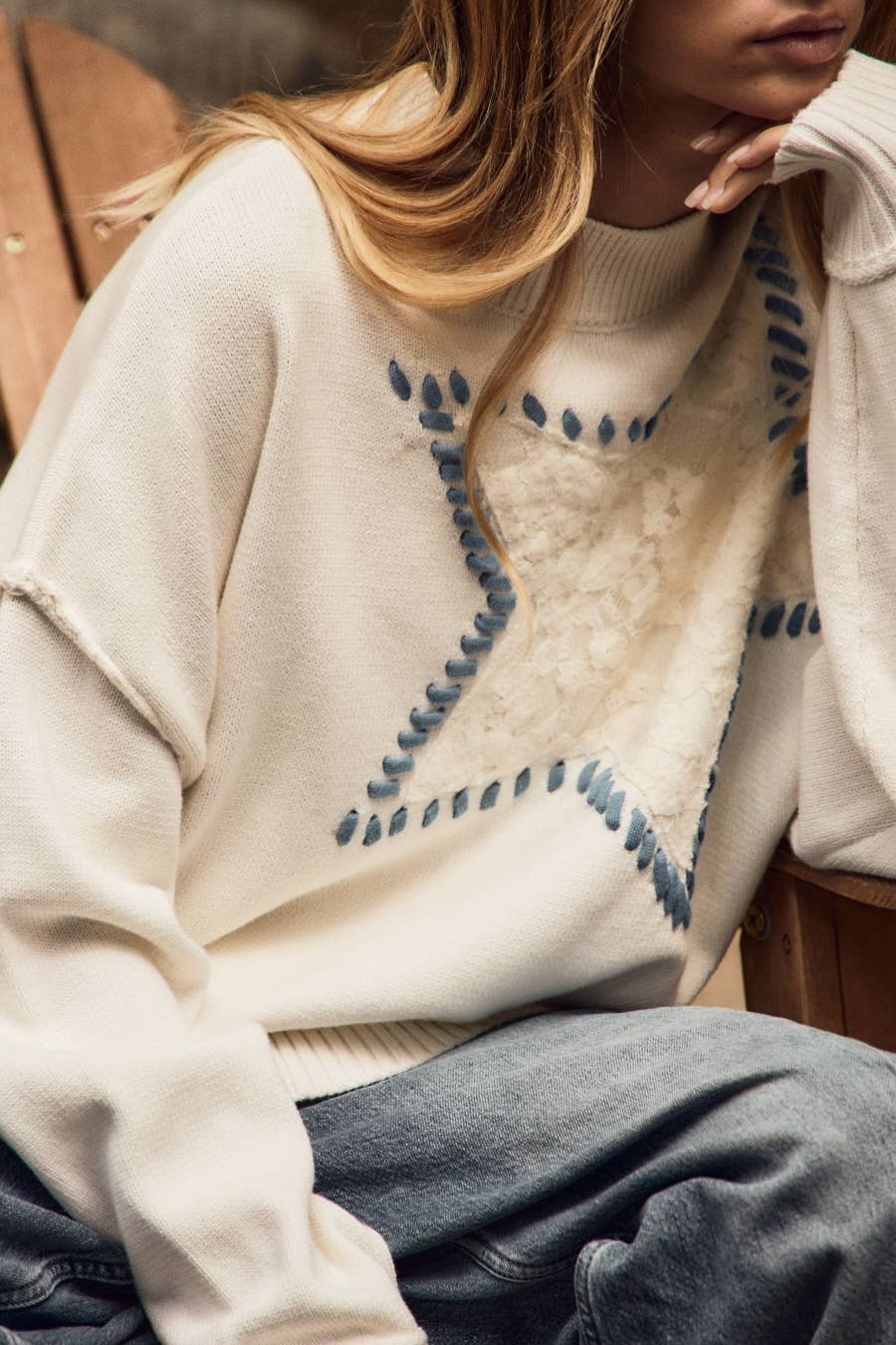 Star Long-sleeve Oversized Sweatshirt