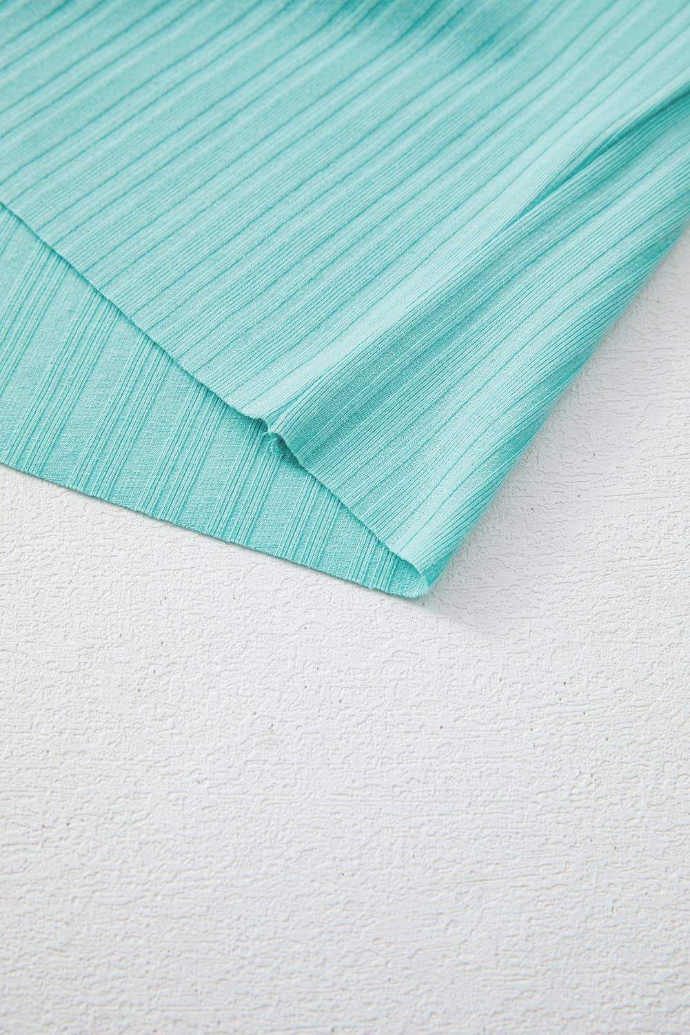 Ribbed Button V Neck Tank Top and Shorts Set 926 WEST