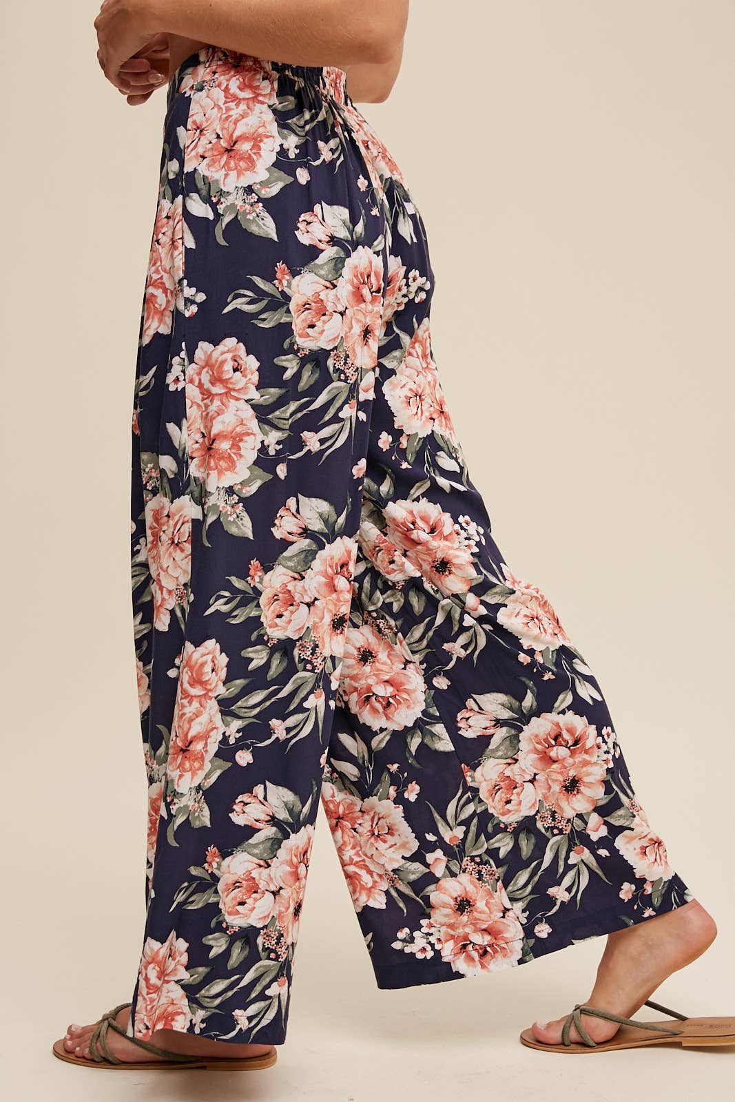 Floral Wide Leg Pants with Tiered Ruffle Top Listicle