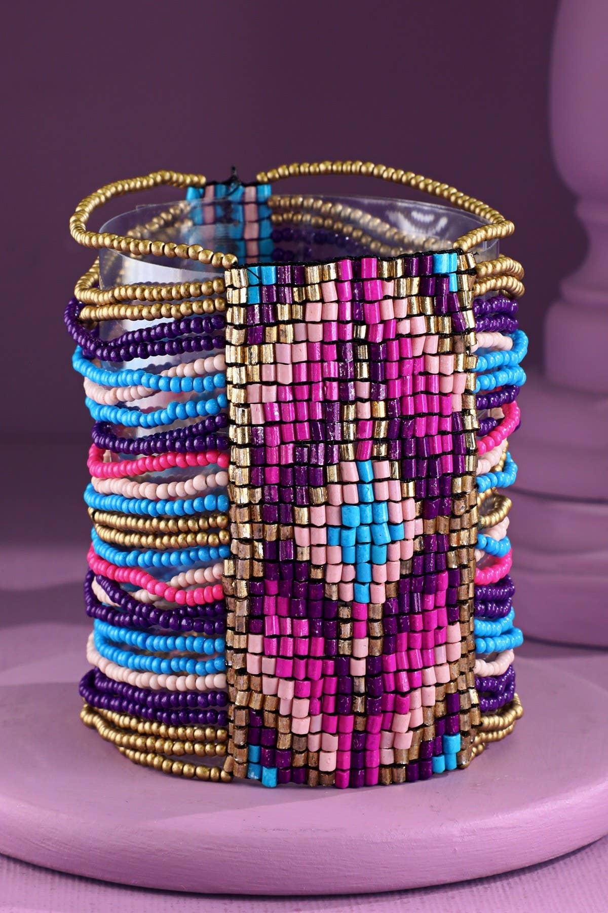 Colorful Southwestern Seed Bead Stretch Bracelet Urbanista