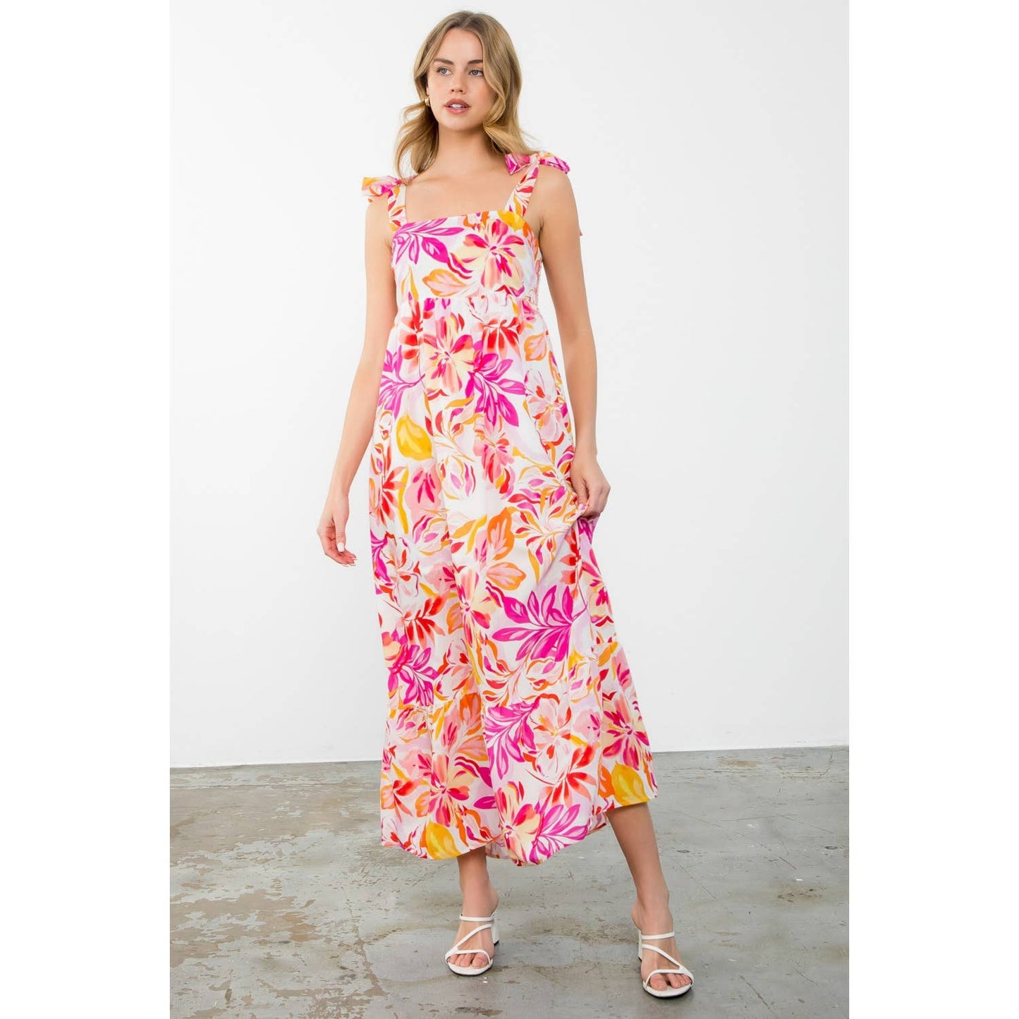 Tie Strap Floral Print Dress 926 WEST