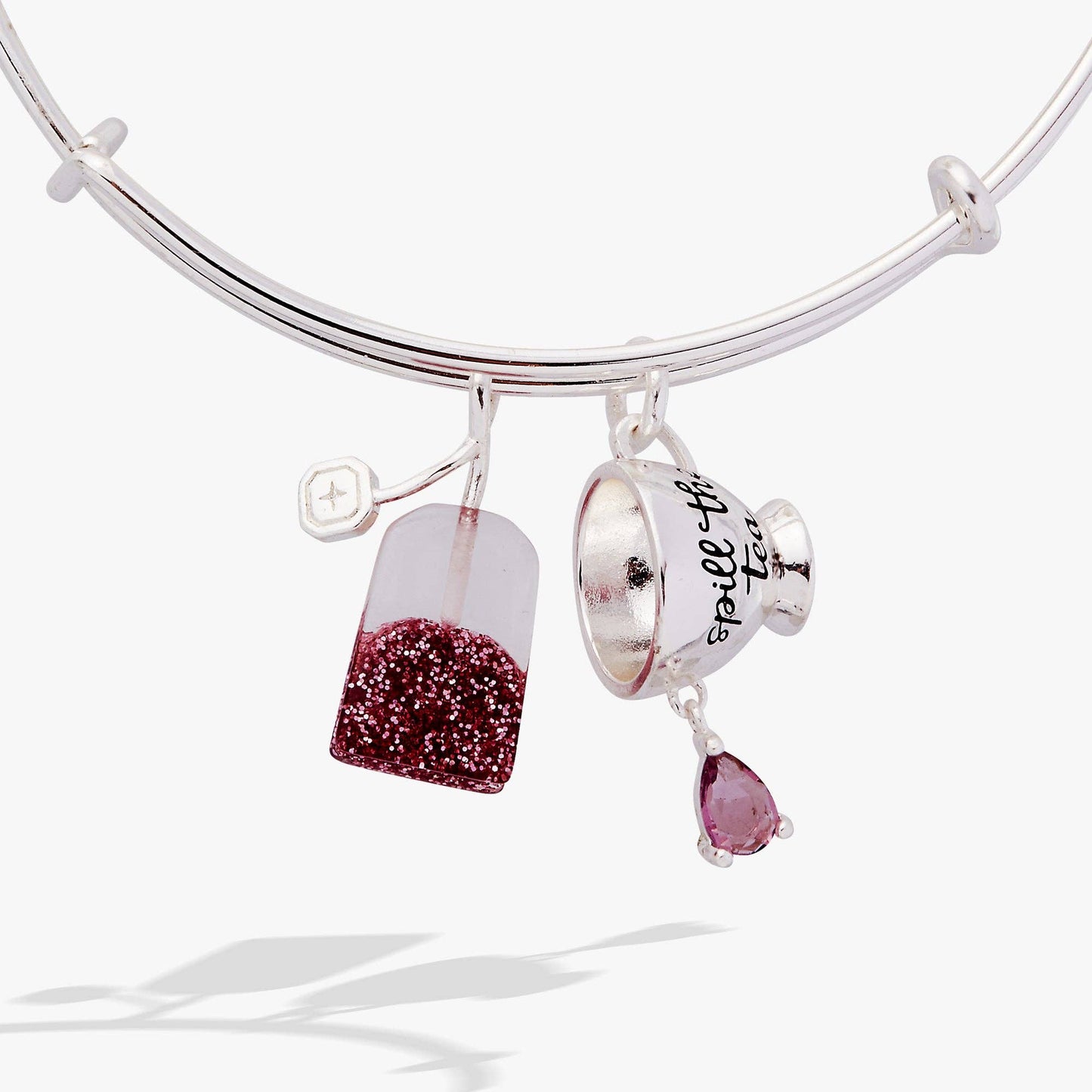 ALEX + ANI - 'Spill the Tea' Cup & Tea Bag Charm Bangle