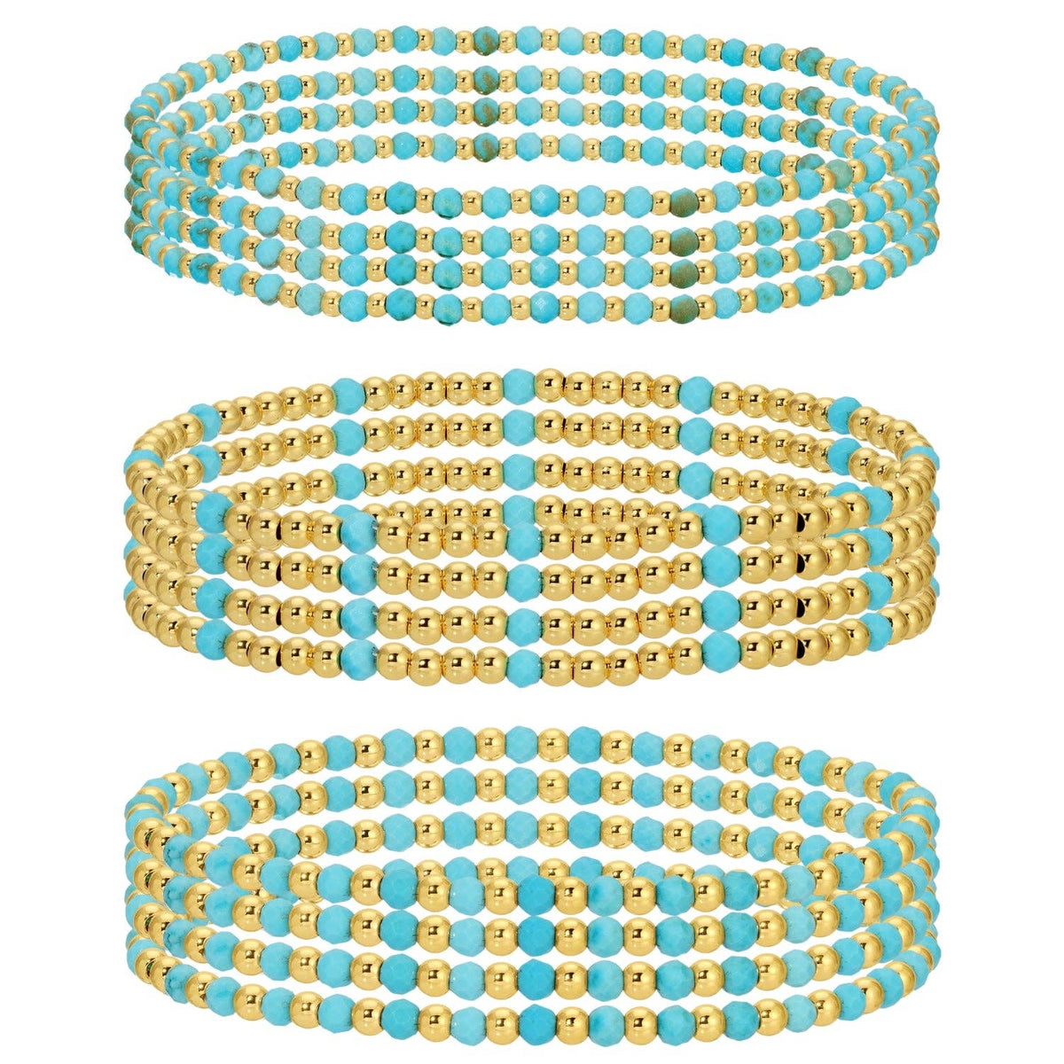 Splendid Iris Assorted Turquoise Stretch Beaded Bracelets B3412