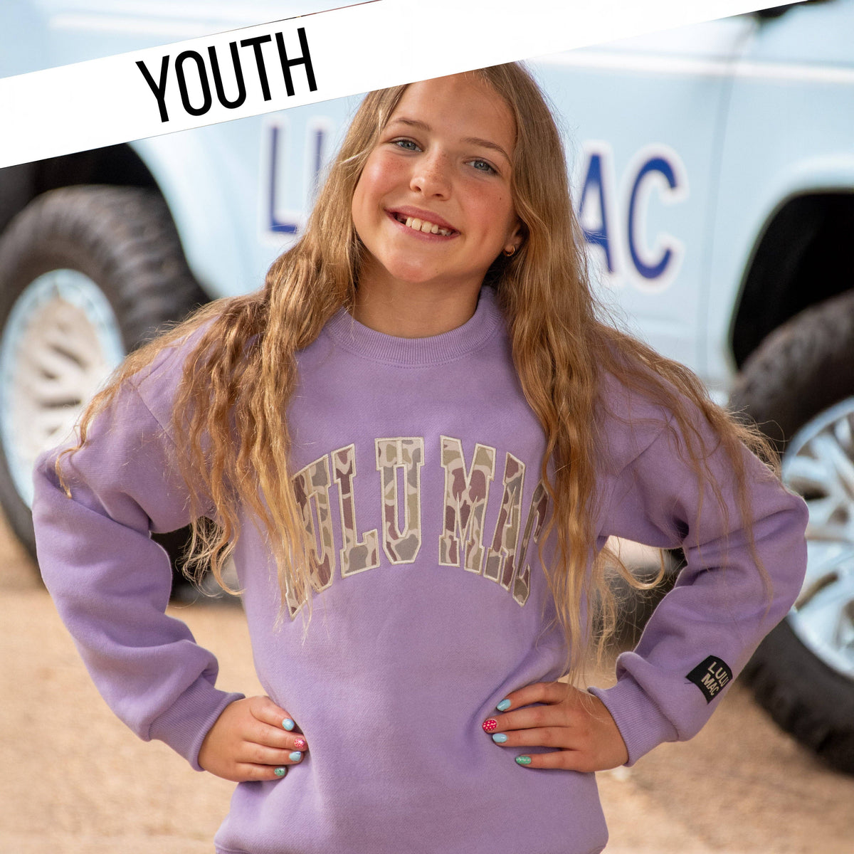Lulu Mac Kids Camo Sweatshirt - Lavender