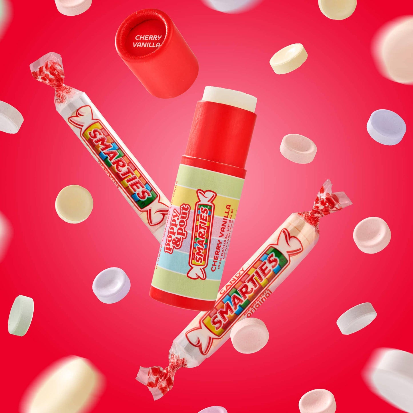 Poppy & Pout - Limited Edition, Lip Balm, Smarties, Cherry Vanilla