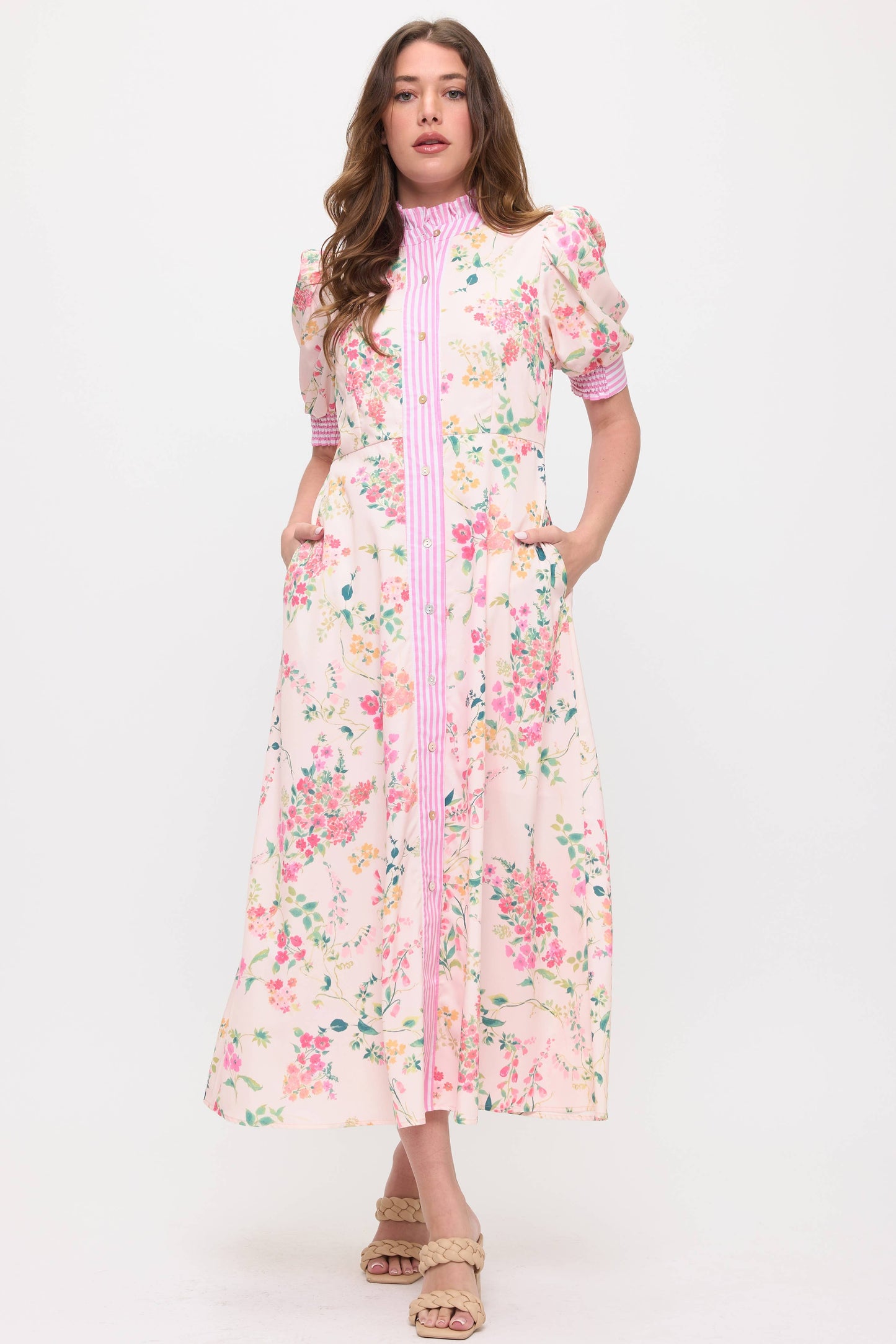 Beeson River Floral Shirt Midi Dress