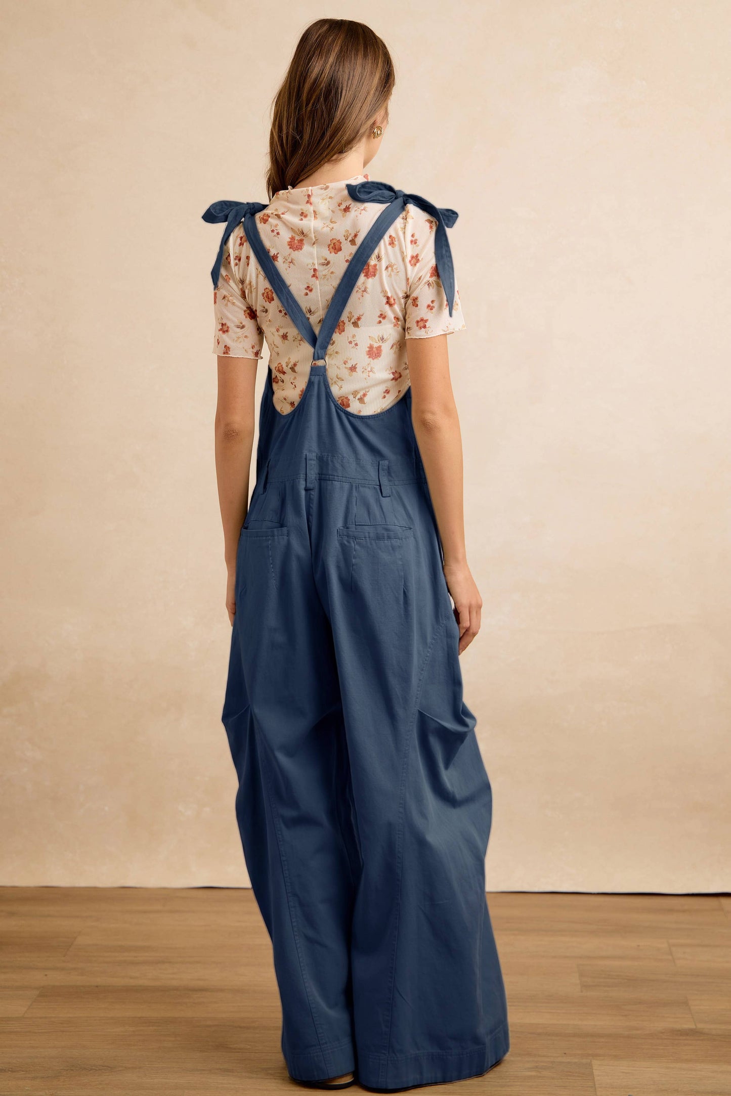 Solid Barrel Style Jumpsuit with Adjustable Strap