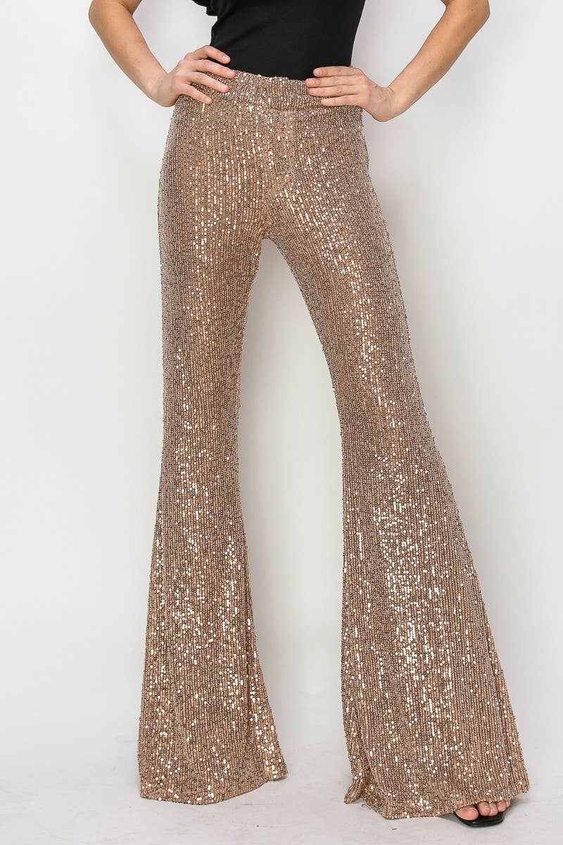 JUNIOR FIT SEQUINS FLARED LEG PANTS 2405 926 WEST