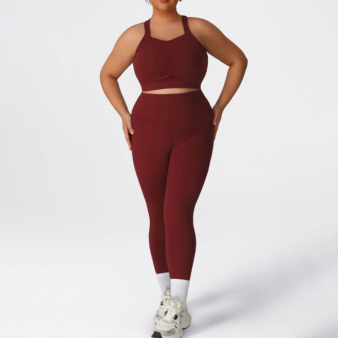 Women's Plus Size Quick-Dry High-Stretch Tight Yoga Set Sodalemon