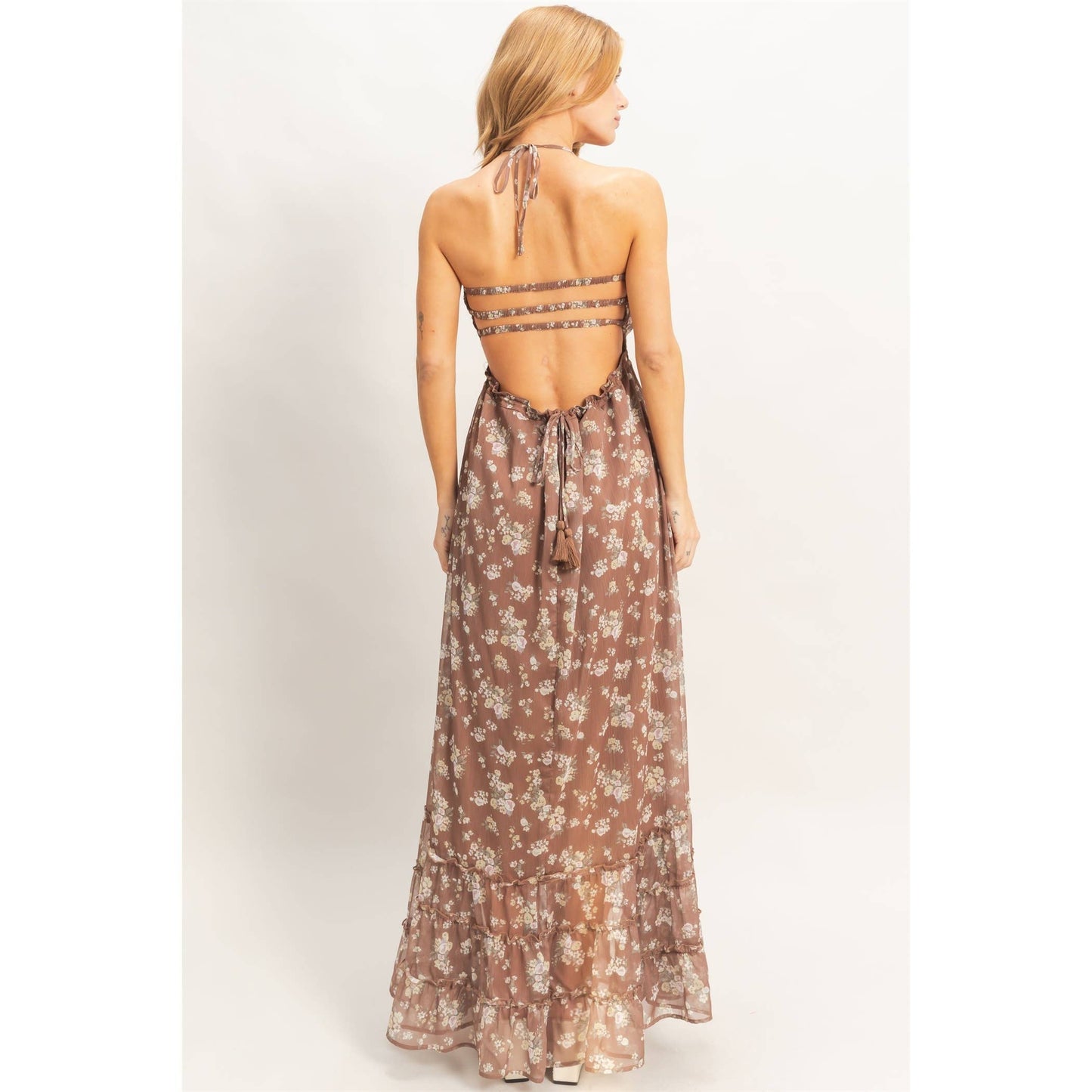 HYFVE - Smocked Floral Maxi Dress open back