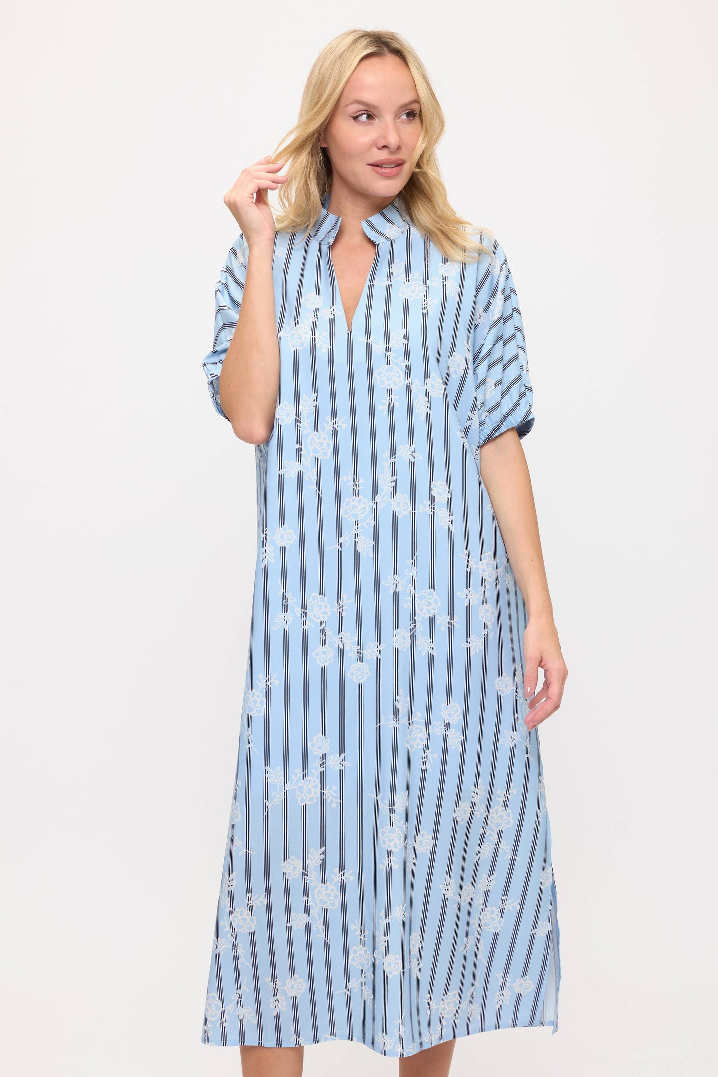 Beeson River - Striped and Floral Maxi Dress