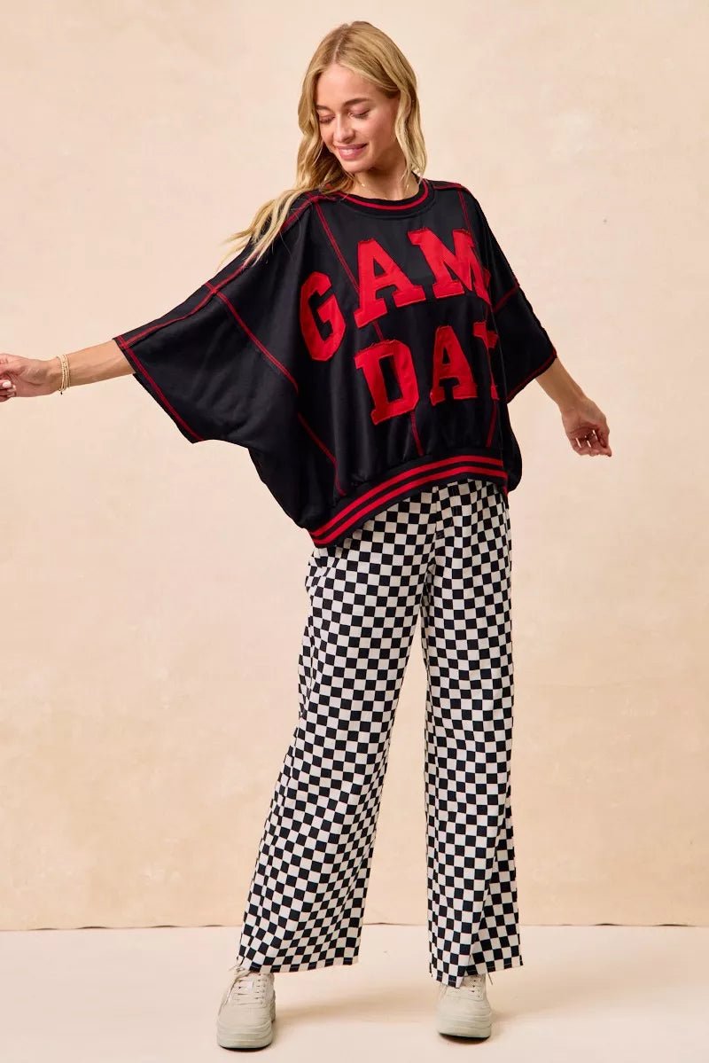 BiBi Gameday Theme Checkered Printed Pants - 926 West